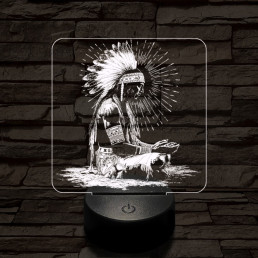 Indián rítus 7 színű  3D led lámpa