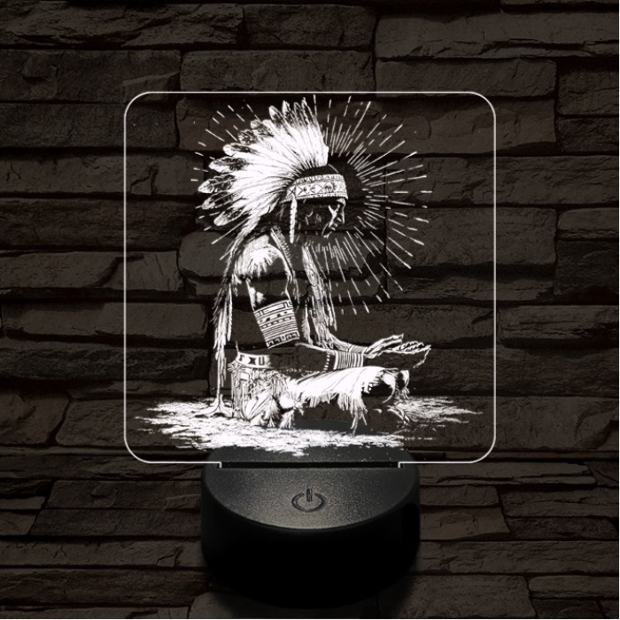 Indián rítus 7 színű  3D led lámpa