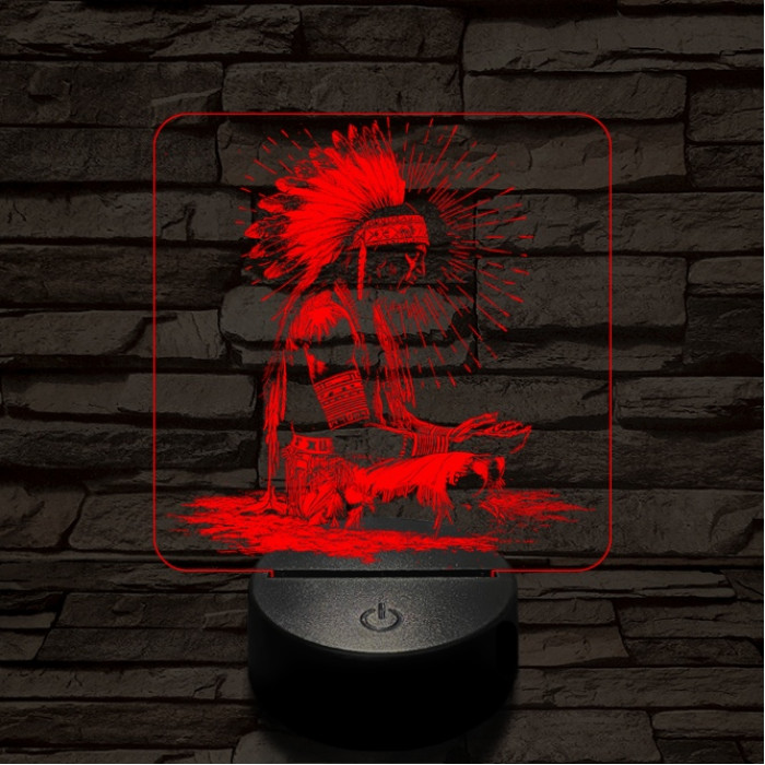 Indián rítus 7 színű  3D led lámpa