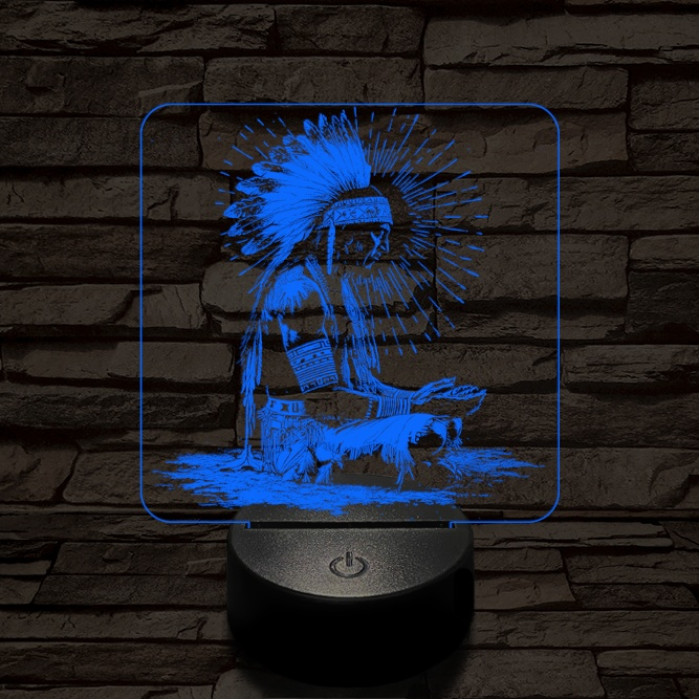 Indián rítus 7 színű  3D led lámpa