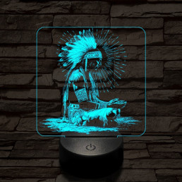 Indián rítus 7 színű  3D led lámpa