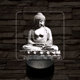 Buddha szobor 7 színű  3D led lámpa