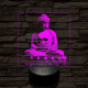 Buddha szobor 7 színű  3D led lámpa