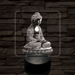 Buddha  meditál 7 színű  3D led lámpa