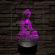 Buddha  meditál 7 színű  3D led lámpa