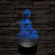Buddha  meditál 7 színű  3D led lámpa