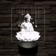 Buddha  lótuszon 7 színű  3D led lámpa