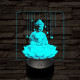 Buddha  lótuszon 7 színű  3D led lámpa