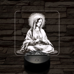 Szűzanya 7 színű valósághű 3D led lámpa