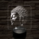 Buddha profil 7 színű  3D led lámpa