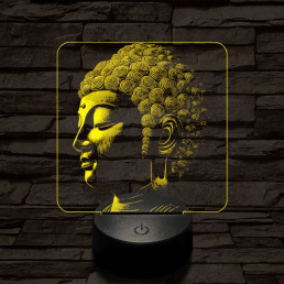 Buddha profil 7 színű  3D led lámpa