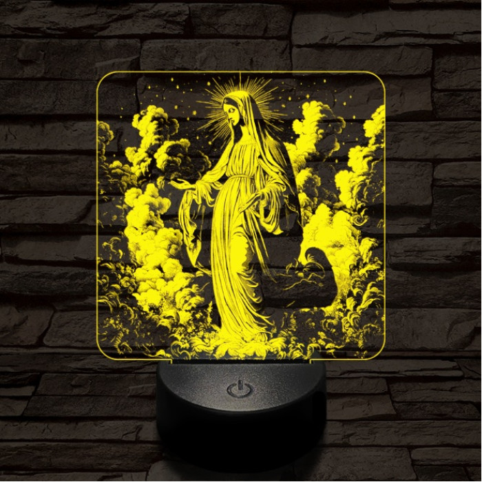 Mária jelenés 7 színű valósághű 3D led lámpa