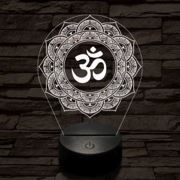 OM mandala 7 színű  3D led lámpa