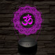 OM mandala 7 színű  3D led lámpa
