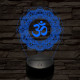 OM mandala 7 színű  3D led lámpa
