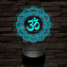 OM mandala 7 színű  3D led lámpa