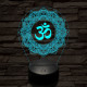 OM mandala 7 színű  3D led lámpa
