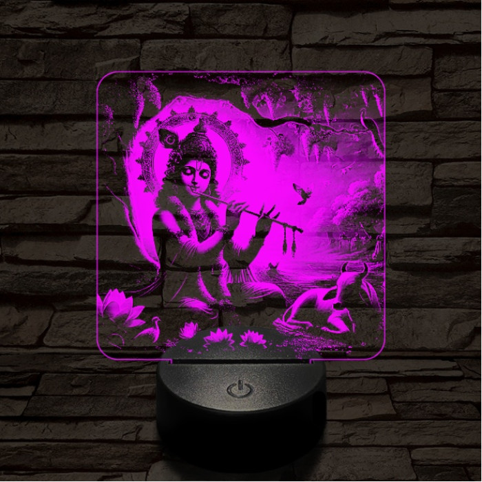 Krisna 7 színű  3D led lámpa