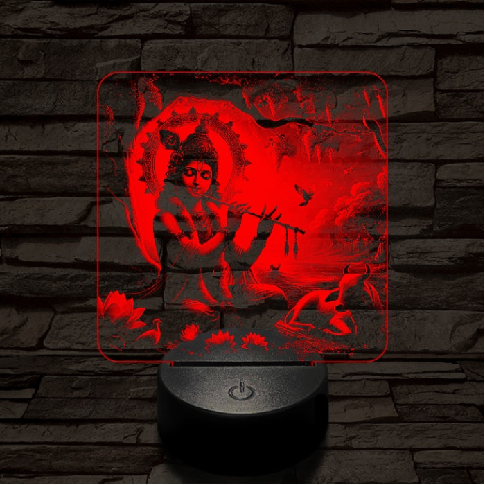 Krisna 7 színű  3D led lámpa