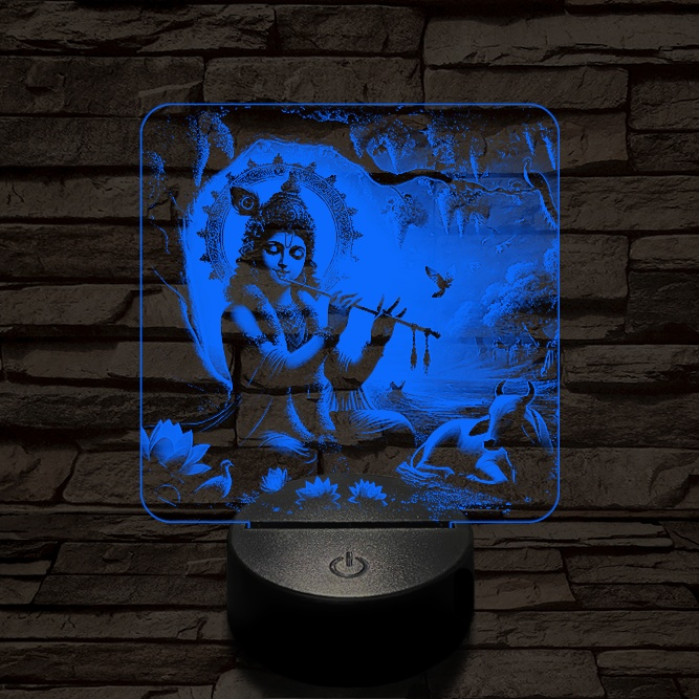 Krisna 7 színű  3D led lámpa