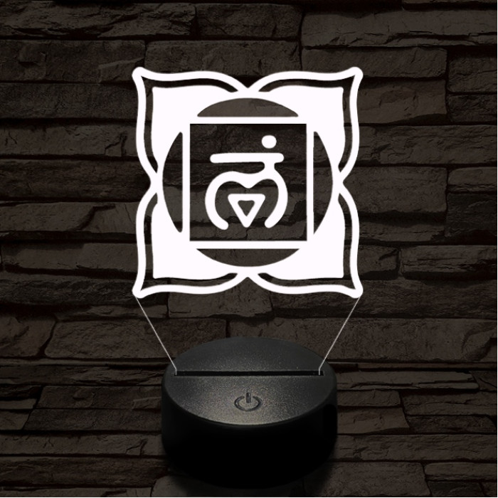 Gyökércsakra 7 színű távirányítós  3D led lámpa