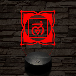 Gyökércsakra 7 színű távirányítós  3D led lámpa