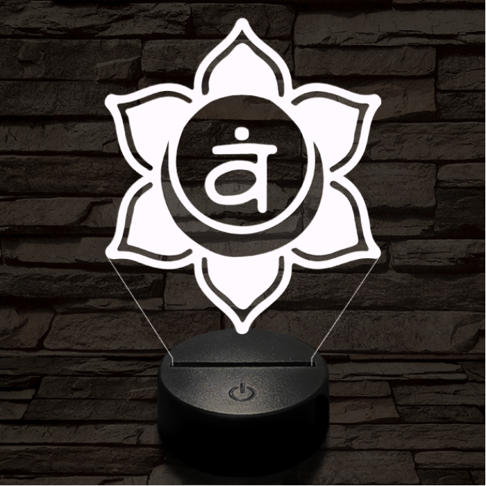 Szakrális csakra 7 színű távirányítós  3D led lámpa