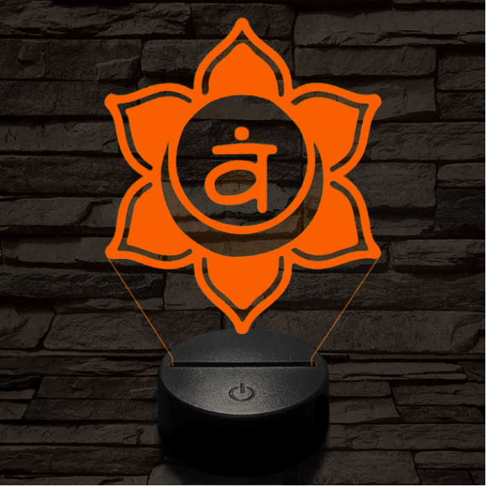 Szakrális csakra 7 színű távirányítós  3D led lámpa