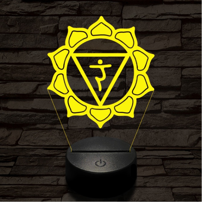 Napfonat csakra 7 színű távirányítós  3D led lámpa