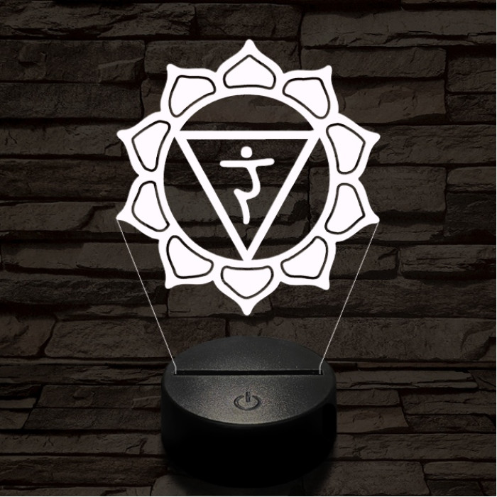 Napfonat csakra 7 színű távirányítós  3D led lámpa