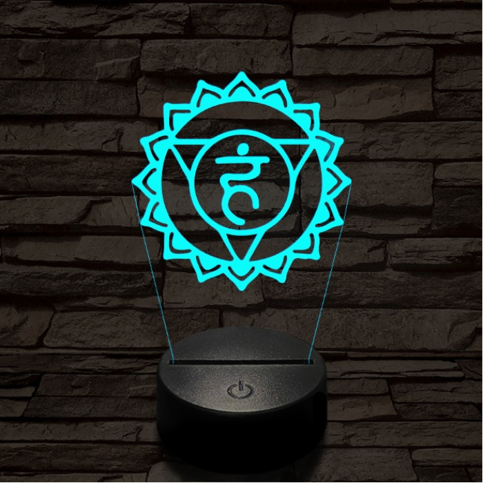 Torokcsakra 7 színű távirányítós  3D led lámpa