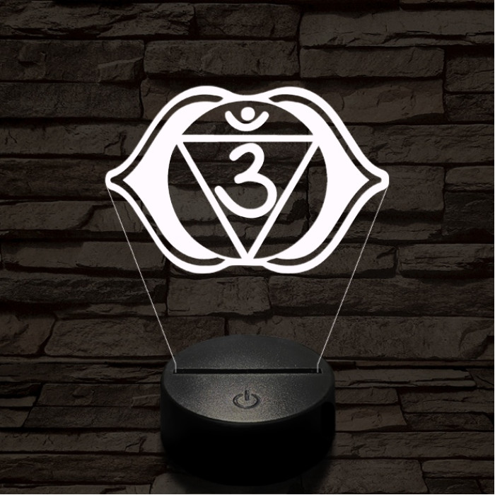 Homlokcsakra 7 színű távirányítós  3D led lámpa