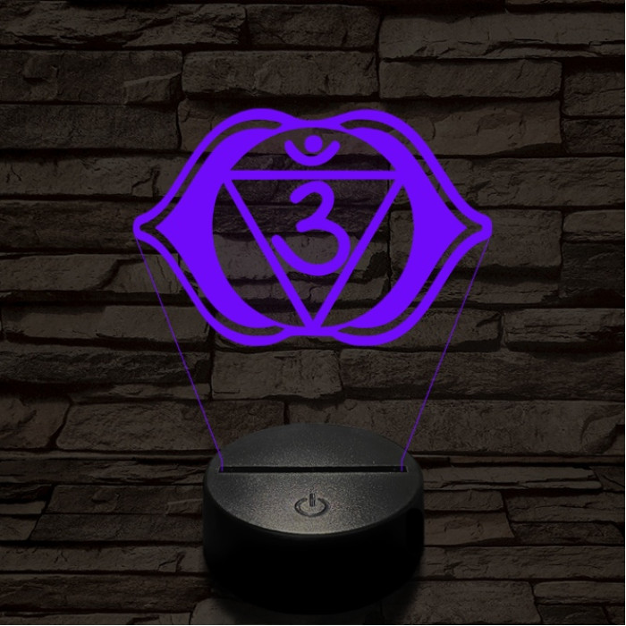 Homlokcsakra 7 színű távirányítós  3D led lámpa