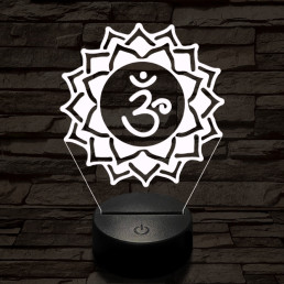 Koronacsakra 7 színű távirányítós  3D led lámpa