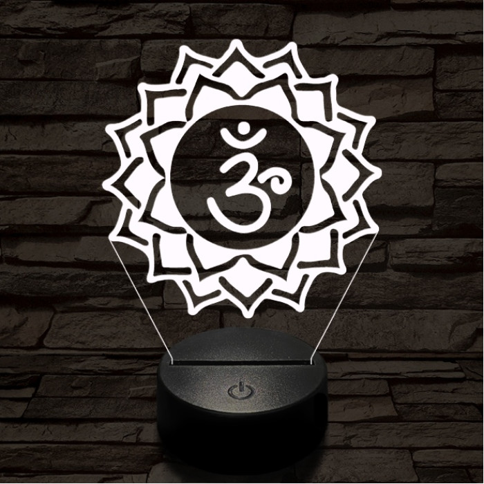 Koronacsakra 7 színű távirányítós  3D led lámpa