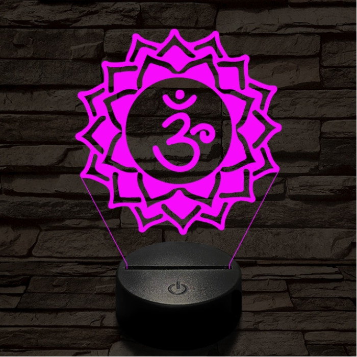 Koronacsakra 7 színű távirányítós  3D led lámpa