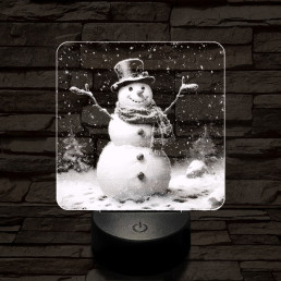 Ünneplő hóember 7 színű valósághű 3D led lámpa