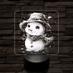 Picúr hóember 7 színű valósághű 3D led lámpa