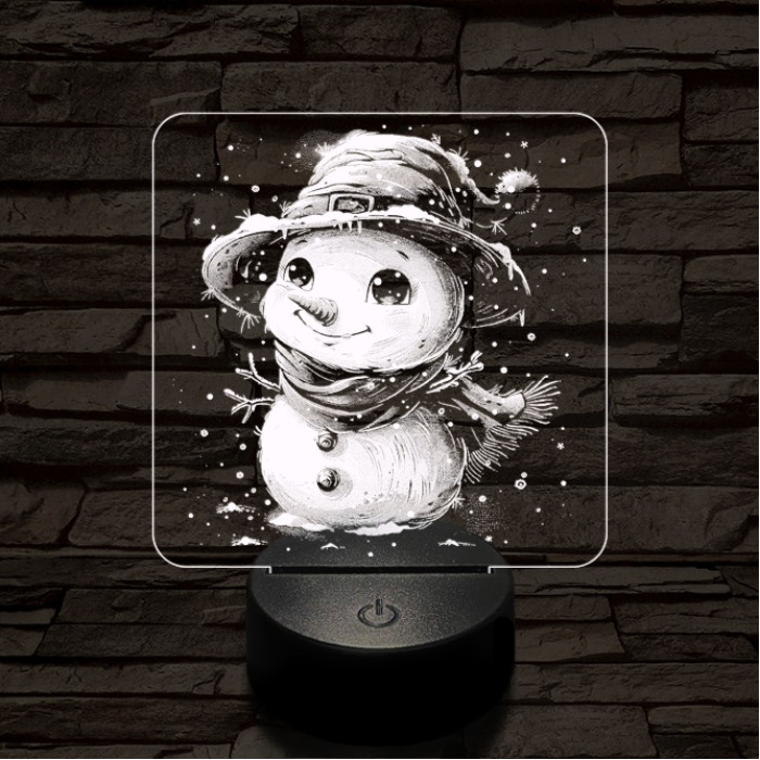 Picúr hóember 7 színű valósághű 3D led lámpa