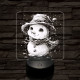 Picúr hóember 7 színű valósághű 3D led lámpa