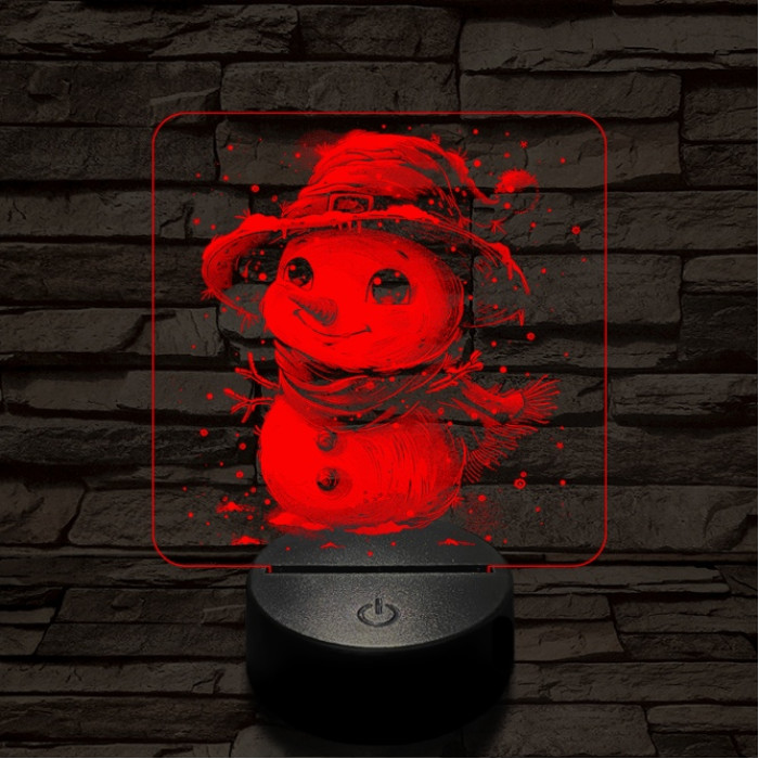 Picúr hóember 7 színű valósághű 3D led lámpa
