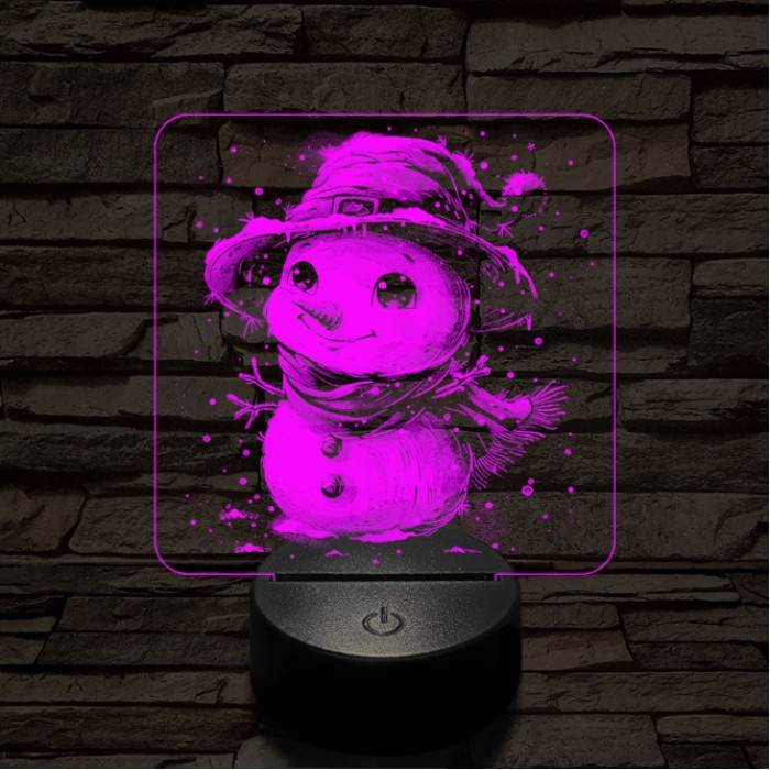 Picúr hóember 7 színű valósághű 3D led lámpa