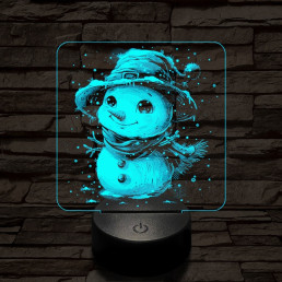 Picúr hóember 7 színű valósághű 3D led lámpa