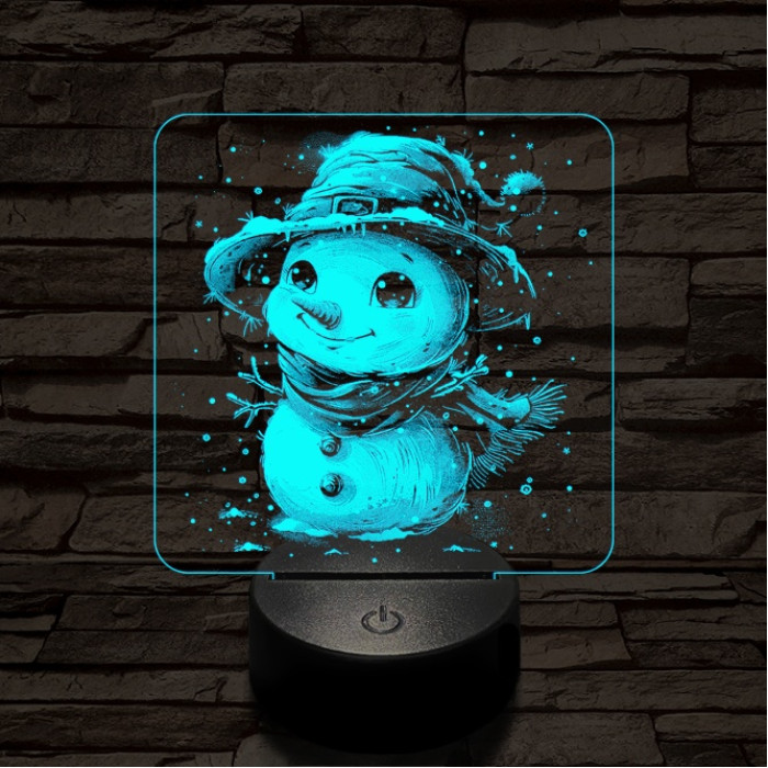Picúr hóember 7 színű valósághű 3D led lámpa
