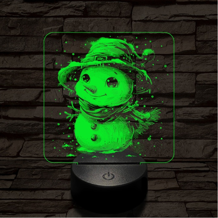 Picúr hóember 7 színű valósághű 3D led lámpa