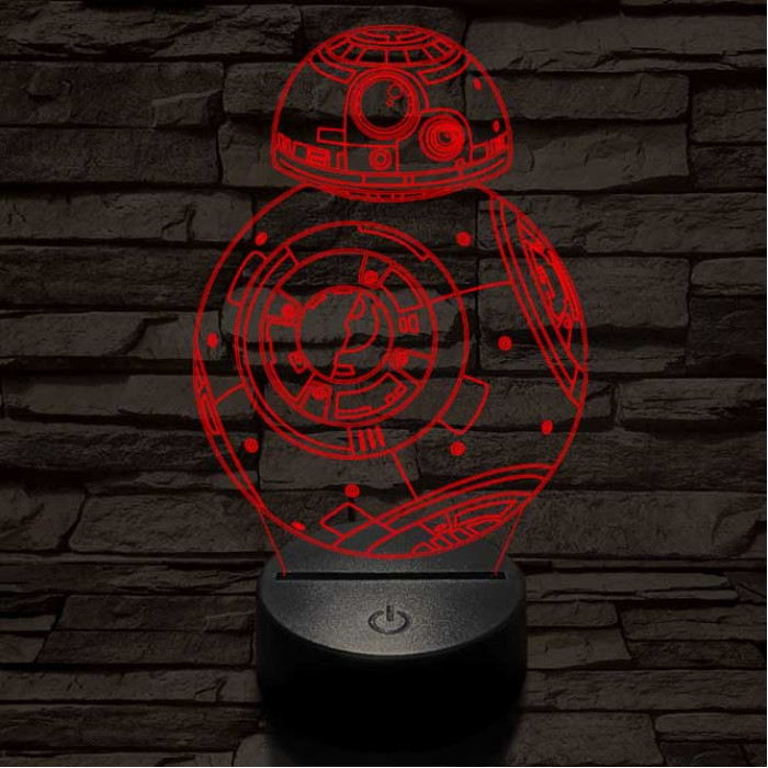 BB-8 7 színű led lámpa 