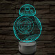 BB-8 7 színű led lámpa 