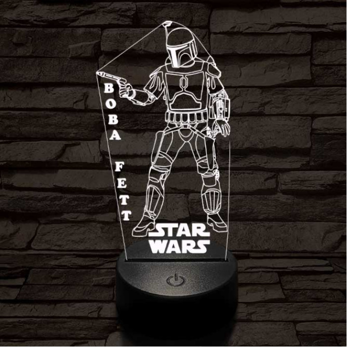 Boba Fett 7 színű led lámpa 