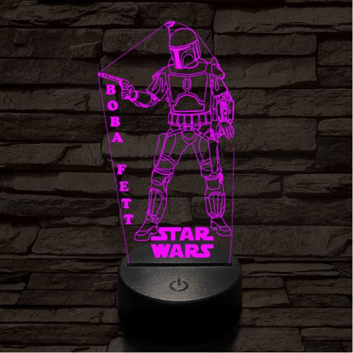 Boba Fett 7 színű led lámpa 