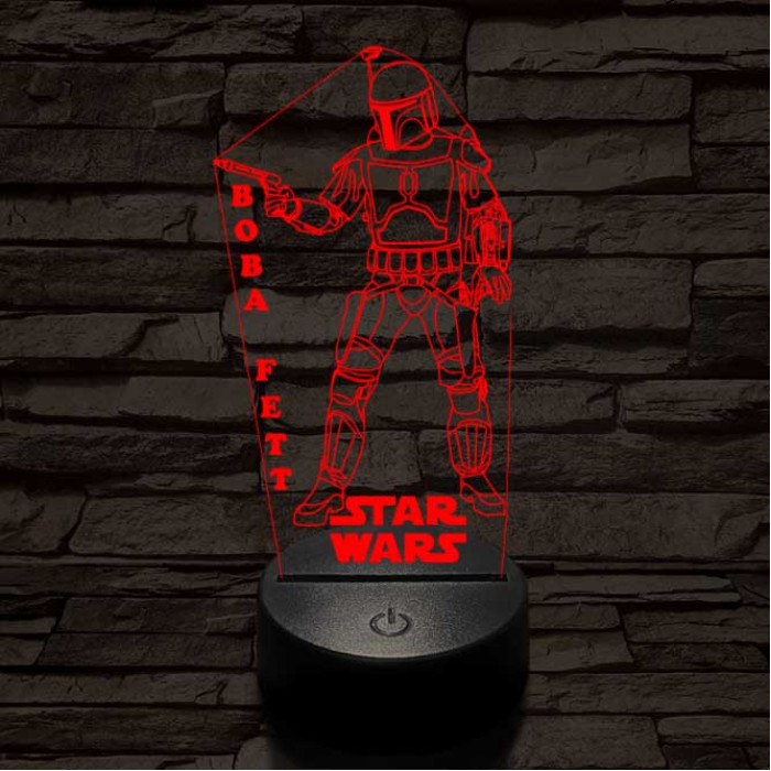 Boba Fett 7 színű led lámpa 